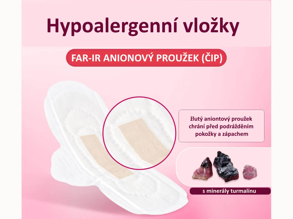 Gentle Day NOČNÍ VLOŽKY antibakteriální s aniony | 8 ks v balení